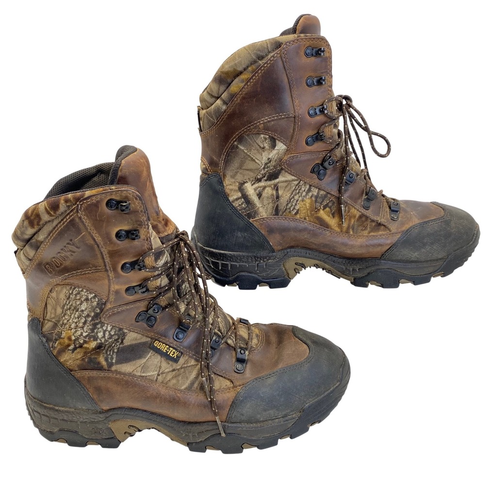 Rocky Hunting Boots Mens 11W Brown Camo 800g Thinsulate Gore-Tex 7371 Rugged